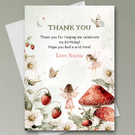 Cartão De Agradecimento whimsical garden fairies birthday 