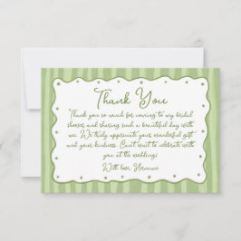 Cartão De Agradecimento Whimsical Green Charm Hand Painted Bridal Shower
