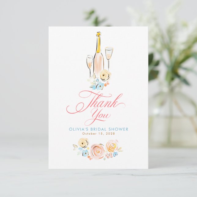 Cartão De Agradecimento Whimsical Hand Drawn Quirky Cute Small Thank You  (Em pé/Frente)