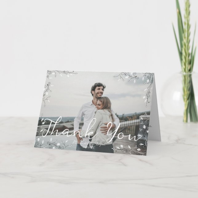 Cartão De Agradecimento Whimsical Illustrated Modern Handwritten Script (Frente)