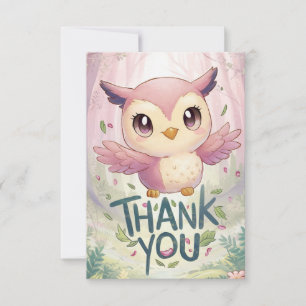 Cartão De Agradecimento Whimsical Lovely Owl