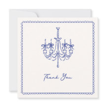 Whimsical, obrigado de casamento ilustre azul