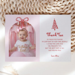 Cartão De Agradecimento Whimsical Oh What Fun Girl 1st Birthday Photo