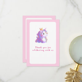 Cartão De Agradecimento Whimsical Unicorn Birthday