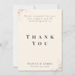 Cartão De Agradecimento Whispered Petals Minimalist Elegant 