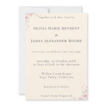 Whispered Petals Minimalist Wedding Invitation