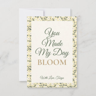 Cartão De Agradecimento Whispering Meadow - Butter Yellow Floral Border