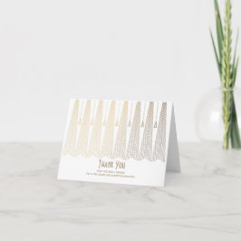 Cartão De Agradecimento White and Gold Art Deco Vintage Wedding Thank You