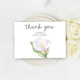 Cartão De Agradecimento White Calla - chá de panela obrigado
