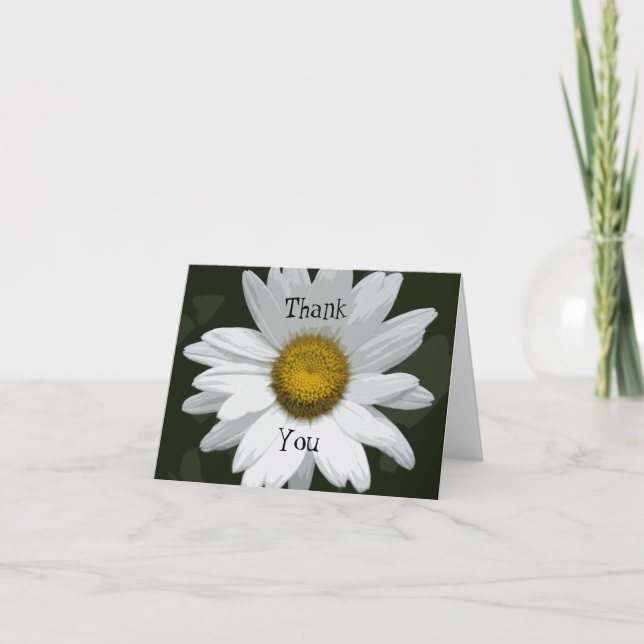 Cartão De Agradecimento White Daisy Flower Bridesmaid Obrigado (Frente)
