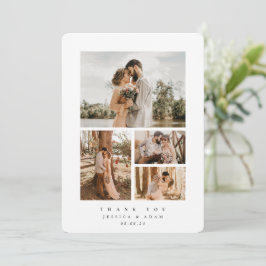 Cartão De Agradecimento White Elegant Mínimo 4 Foto: Flat