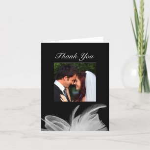 Cartão De Agradecimento White Feathers Thank You Card