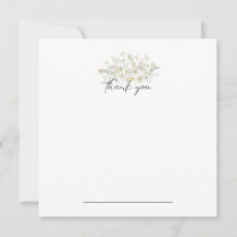 White Floral Obrigado Notecard