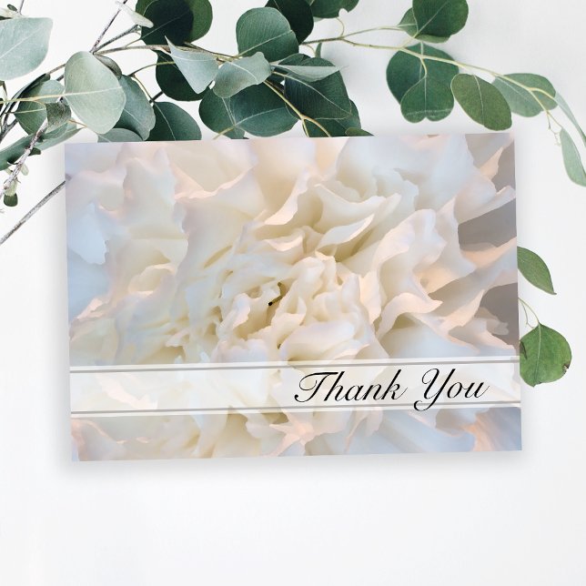 Cartão De Agradecimento White Floral Obrigado pela sua simpatia (Criador carregado)