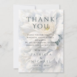 Cartão De Agradecimento White Ivory Quiet Luxury Romantic Elegant Wedding 