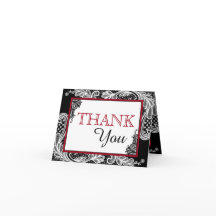 White Lace Black Modern Goth Thank You