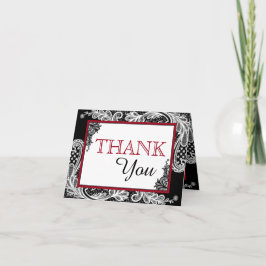 Cartão De Agradecimento White Lace Black Modern Goth Thank You