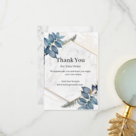 Cartão De Agradecimento White Marble Modern