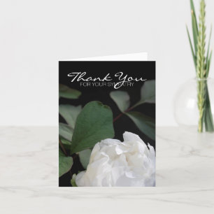 Cartão De Agradecimento White Peony 3 Memorial Sympathy Thank You