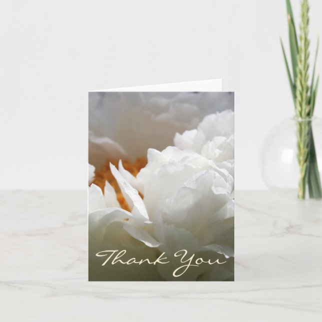 Cartão De Agradecimento White Peony Floral Photography Thank You Note card (Frente)