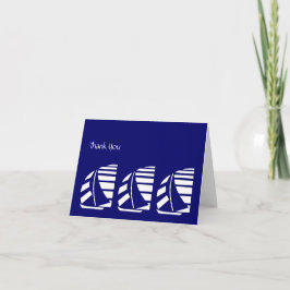 Cartão De Agradecimento White Racing Sail Boats Thank You Card