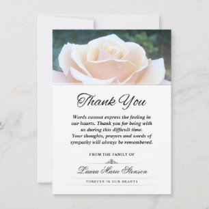 Cartão De Agradecimento White Rose Obrigado Simpatia Expressão Funeral