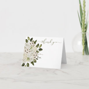 Cartão De Agradecimento White Rose Thank You Card