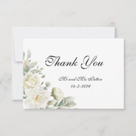Cartão De Agradecimento White Roses Thank You card