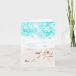 Cartão De Agradecimento White Sandy Beach Starfish Blue Ocean Thank You