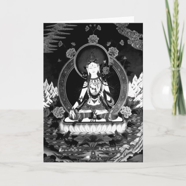 Cartão De Agradecimento White Tara Greeting Card b/w (Frente)