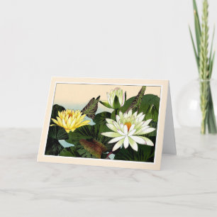 Cartão De Agradecimento White & Yellow Waterlilies, Botanicals Art Card