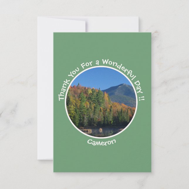 Cartão De Agradecimento Whiteface Mountain, Adirondack Autumn Party Items (Frente)