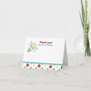Cartão De Agradecimento Wiggle Bug Bee Birthday Thank you Card