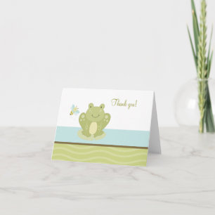 Cartão De Agradecimento Wiggle Frog and Bug Folded Thank you note card