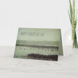 Cartão De Agradecimento Wild Geese on Northern Lake Fathers Day Card