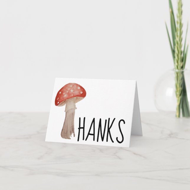 Cartão De Agradecimento Wild Mushroom Thank You Card (Frente)