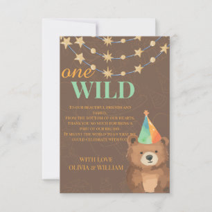 Cartão De Agradecimento Wild One: Junte-se a nós para um primeiro aniversa