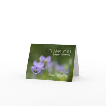 Wild Violets Sympathy Thank You Note Card
