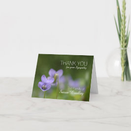 Cartão De Agradecimento Wild Violets Sympathy Thank You Note Card