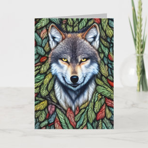 Cartão De Agradecimento Wilderness Woodland Predator Wolf