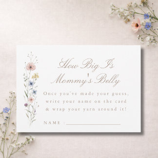 Cartão De Agradecimento Wildflower Baby Shower Game Mommy's Belly Card