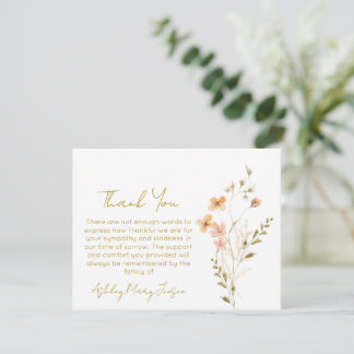 Cartão De Agradecimento Wildflower Funeral Thank You Card Bereavement 