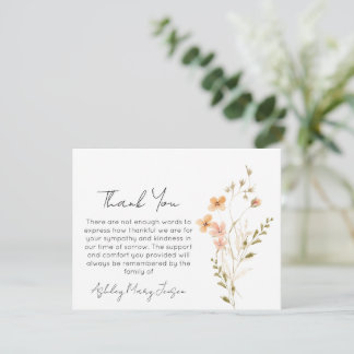 Cartão De Agradecimento Wildflower Funeral Thank You Card Bereavement 