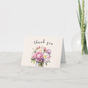 Cartão De Agradecimento Wildflower Mason Jar Rustic Chá de panela