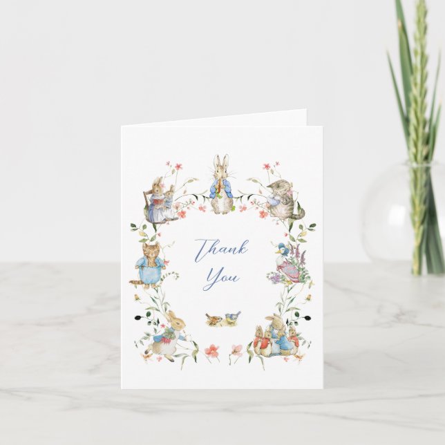 Cartão De Agradecimento Wildflower Peter o Chá de fraldas do Coelho (Frente)