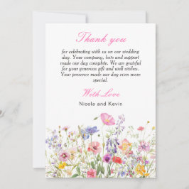 Cartão De Agradecimento Wildflower Primavera Floral Obrigado