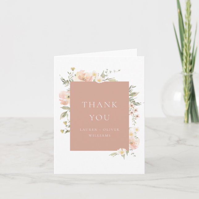 Cartão De Agradecimento Wildflower Romance Thank You Card (Frente)