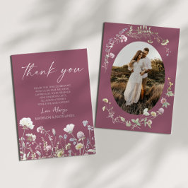 Cartão De Agradecimento Wildflower Wild Flowers Floral Garden Custom Photo