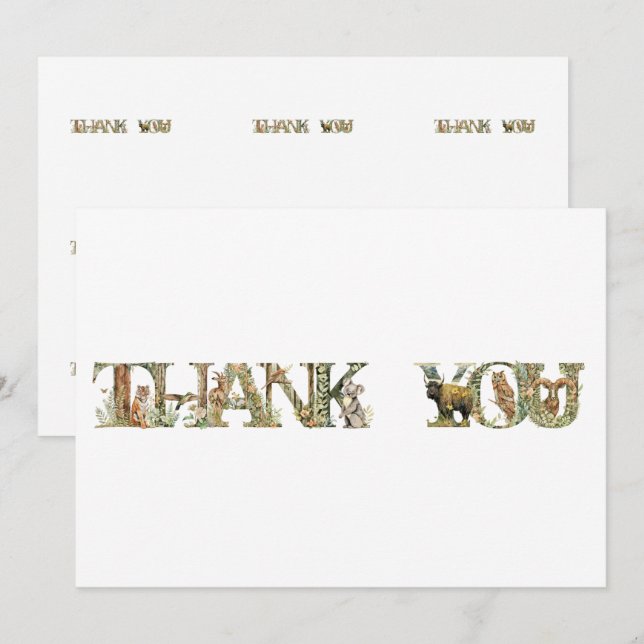 CARTÃO DE AGRADECIMENTO WILDLIFE FONT (Frente/Verso)