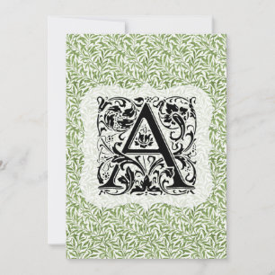 Cartão De Agradecimento William Morris Alphabet Willow Bough Green